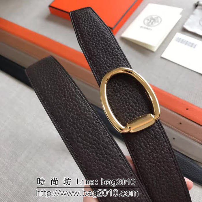 愛馬仕HERMES REVERSIBLE LEATHER STRA 官網同步 原版皮高端男士皮帶 HHG1559